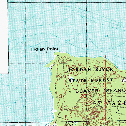 Topographic Map of Indian Point, MI