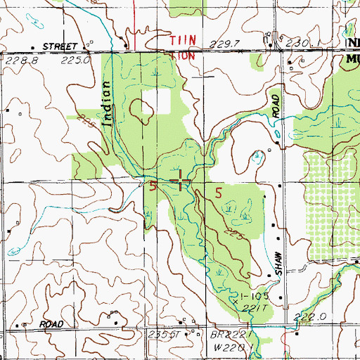 Topographic Map of Indian Run, MI