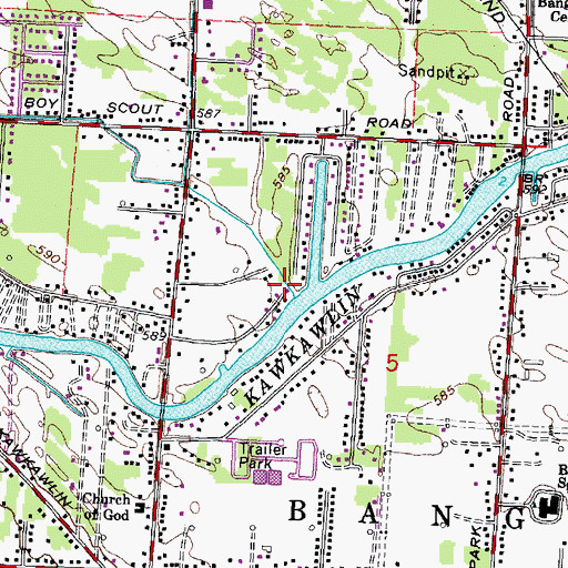 Topographic Map of Indian Town Drain, MI