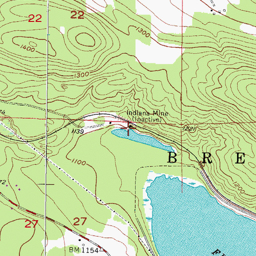 Topographic Map of Indiana Mine, MI