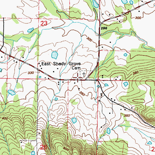 Topographic Map of Shady Grove Baptist Church (historical), AR