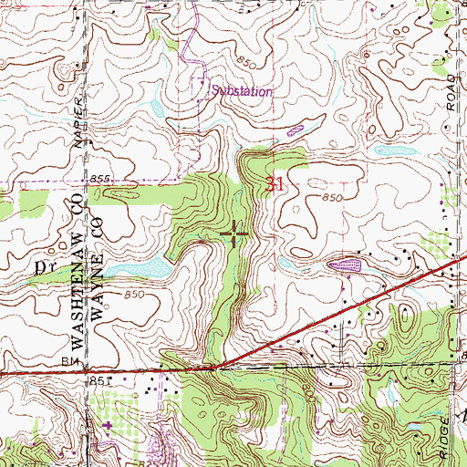 Topographic Map of Ingall Drain, MI
