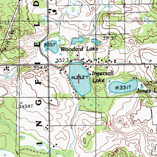 Topographic Map of Ingersoll Lake, MI