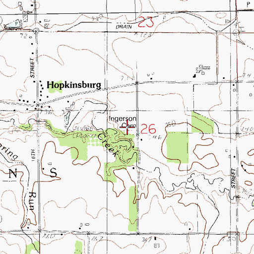 Topographic Map of Ingerson Cemetery, MI