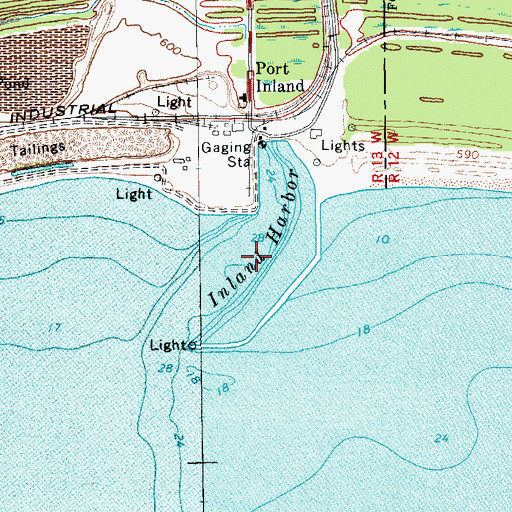 Topographic Map of Inland Harbor, MI