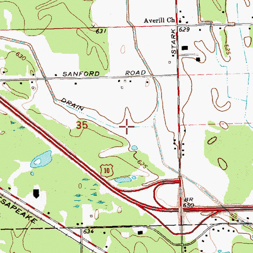 Topographic Map of Inman Drain, MI