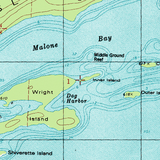 Topographic Map of Inner Island, MI