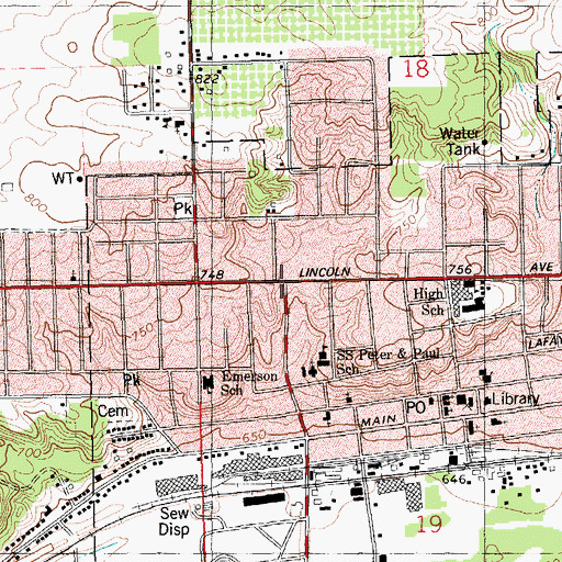 Topographic Map of Ionia, MI