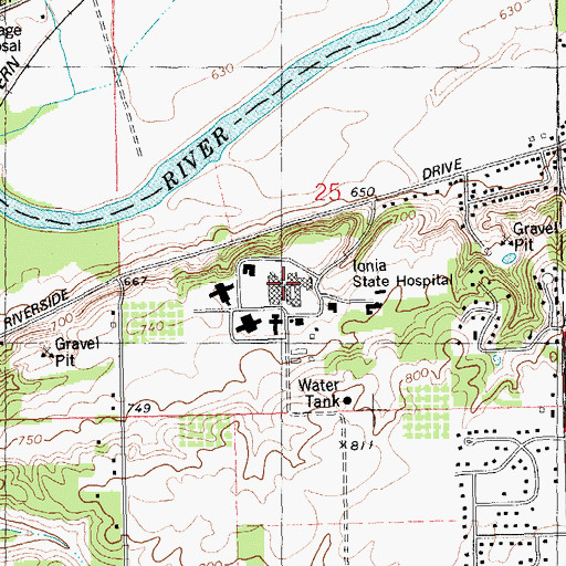 Topographic Map of Riverside Correctional Facility (historical), MI