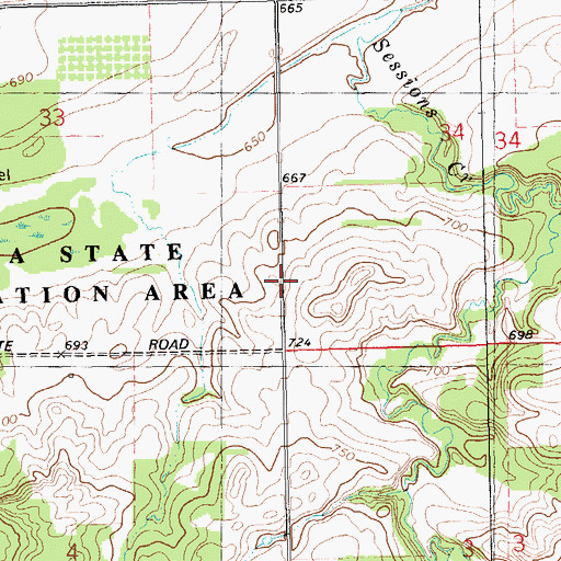 Topographic Map of Ionia State Recreation Area, MI