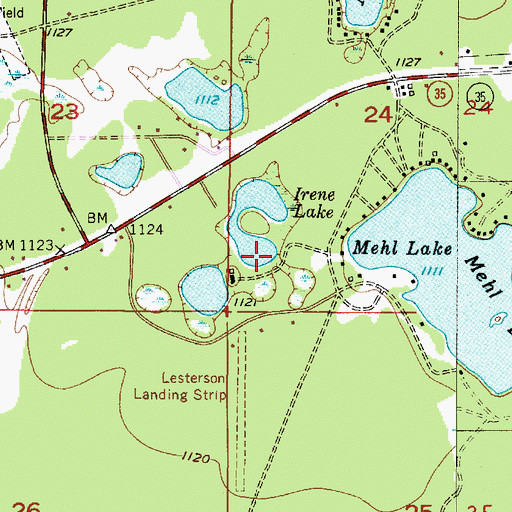 Topographic Map of Irene Lake, MI