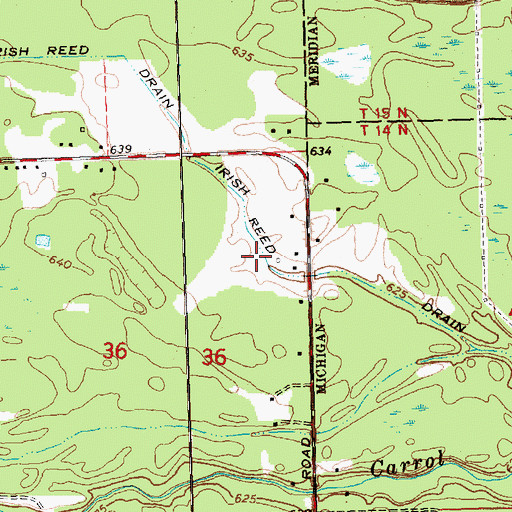 Topographic Map of Irish Reed Drain, MI