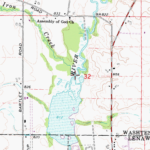 Topographic Map of Iron Creek, MI