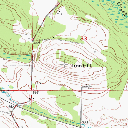 Topographic Map of Iron Hill, MI