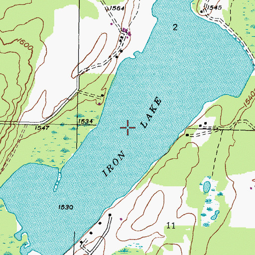 Topographic Map of Iron Lake, MI