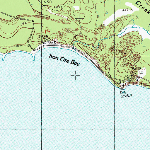 Topographic Map of Iron Ore Bay, MI