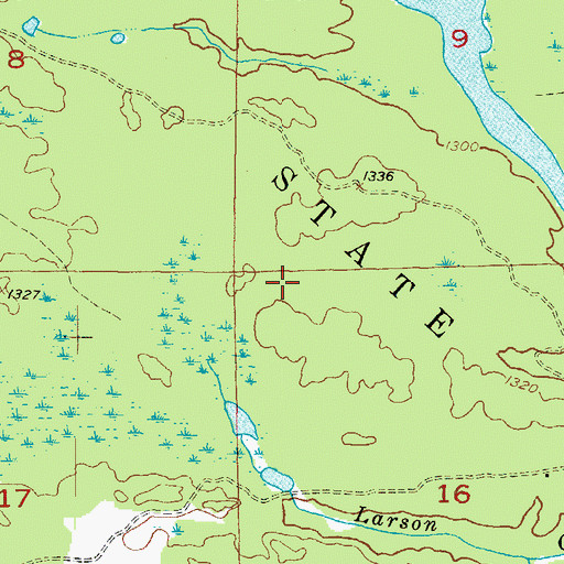 Topographic Map of Iron Range State Forest, MI