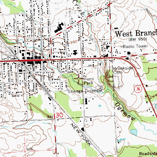 Topographic Map of Irons Park, MI