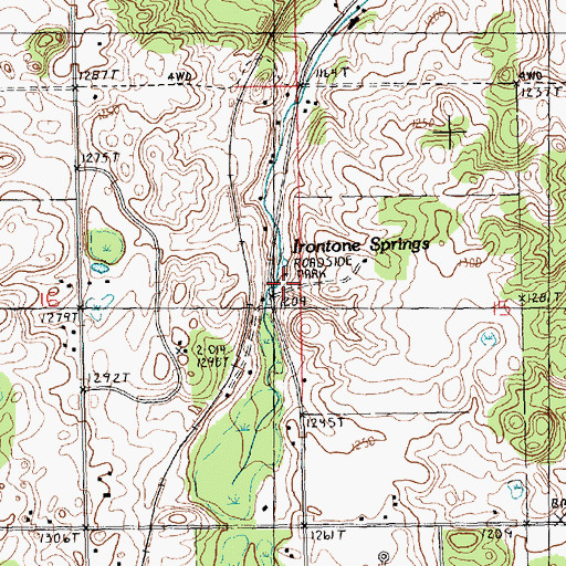 Topographic Map of Irontone Springs, MI