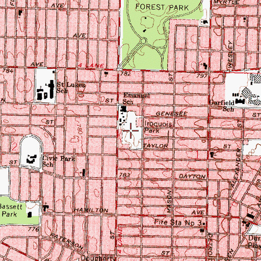 Topographic Map of Iroquois Park, MI