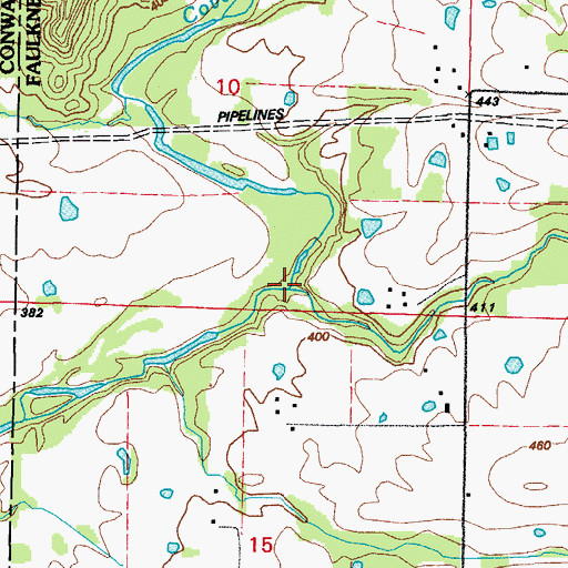 Topographic Map of Shilling Branch, AR