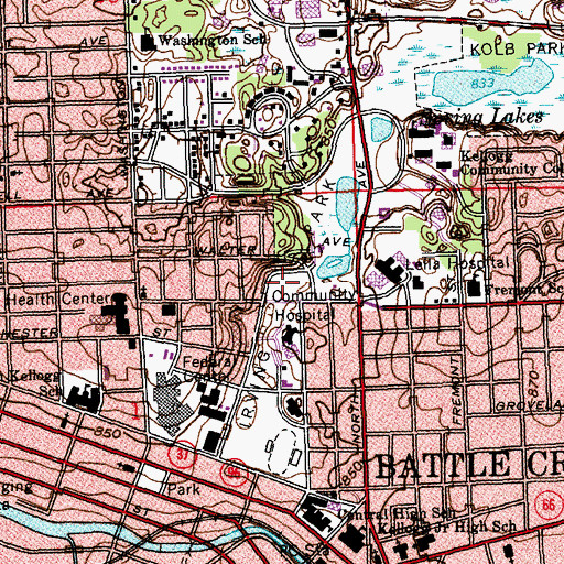 Topographic Map of Irving Park, MI