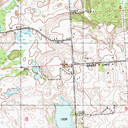 Topographic Map of Irwin School, MI