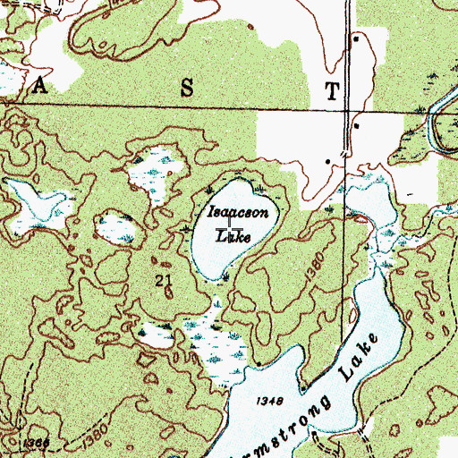 Topographic Map of Isaacson Lake, MI