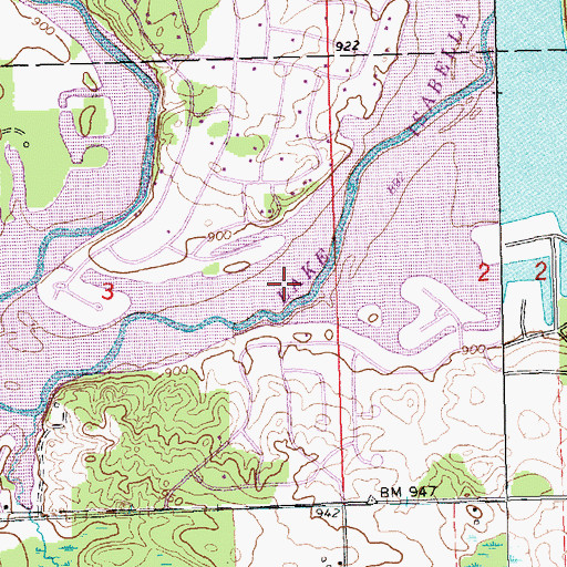 Topographic Map of Lake Isabella, MI
