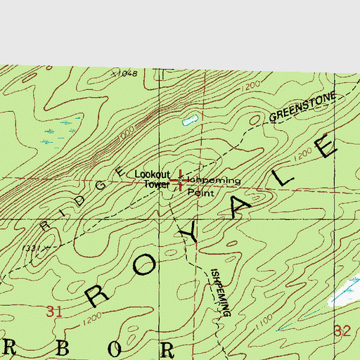 Topographic Map of Ishpeming Point, MI