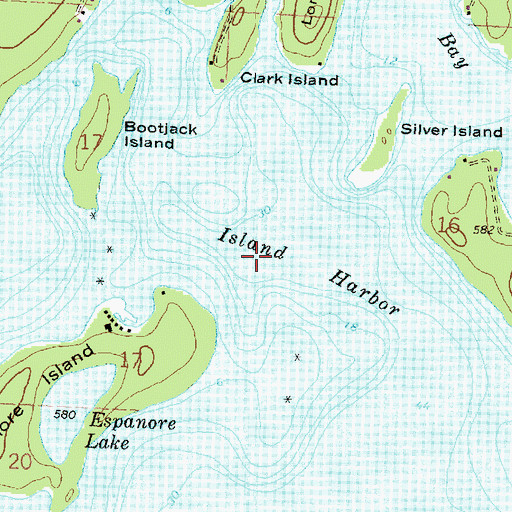 Topographic Map of Island Harbor, MI