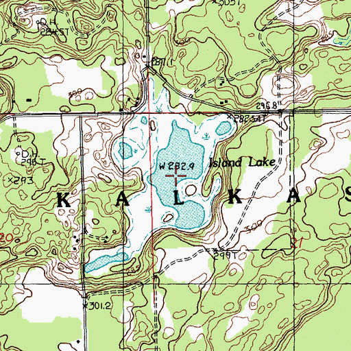 Topographic Map of Island Lake, MI