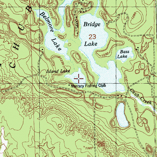 Topographic Map of Island Lake, MI