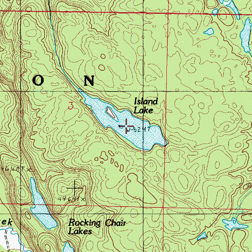 Topographic Map of Island Lake, MI