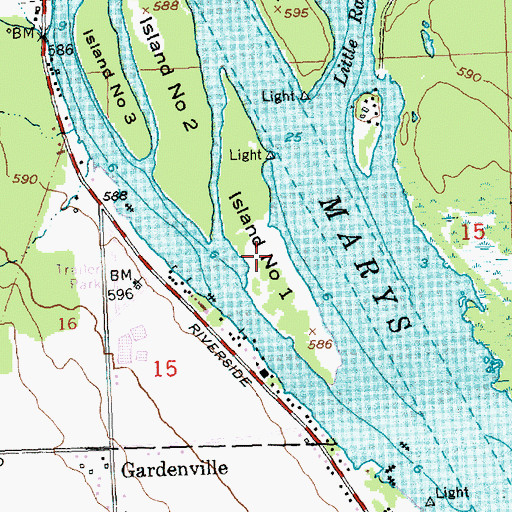 Topographic Map of Island Number One, MI