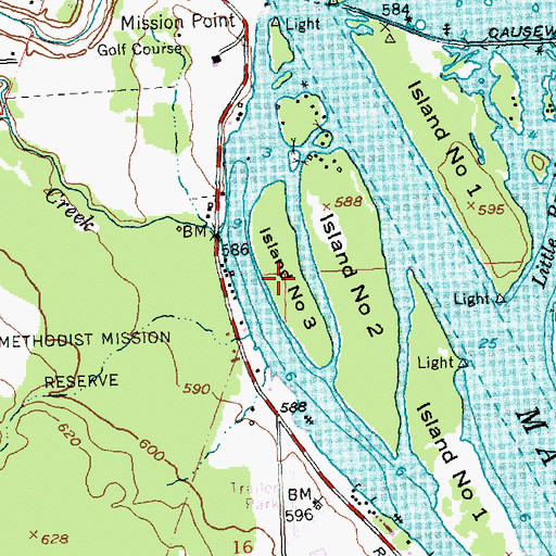 Topographic Map of Island Number Three, MI