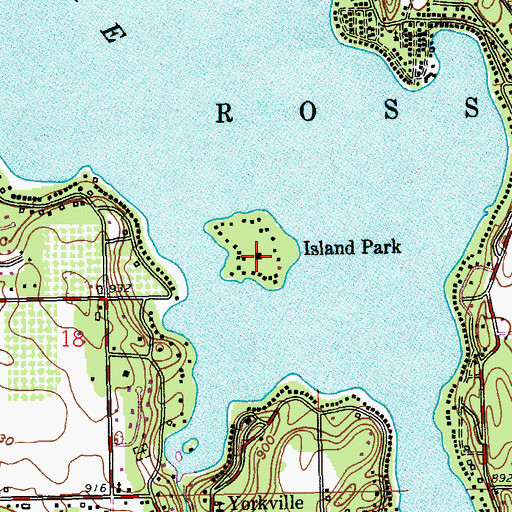 Topographic Map of Island Park, MI