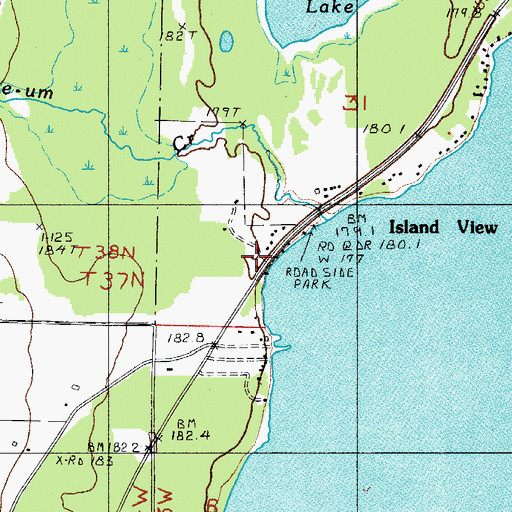 Topographic Map of Island View, MI