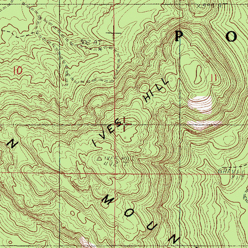 Topographic Map of Ives Hill, MI