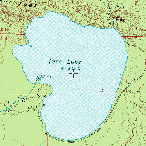 Topographic Map of Ives Lake, MI