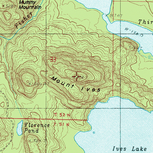 Topographic Map of Mount Ives, MI