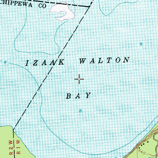 Topographic Map of Izaak Walton Bay, MI