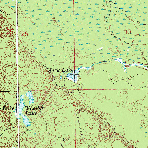 Topographic Map of Jack Lake, MI