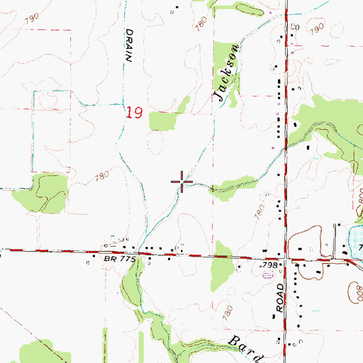 Topographic Map of Jackson Branch, MI