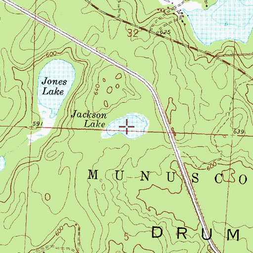 Topographic Map of Jackson Lake, MI