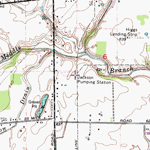 Topographic Map of Jackson Pumping Station, MI
