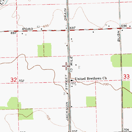 Topographic Map of Jackson Street Drain, MI