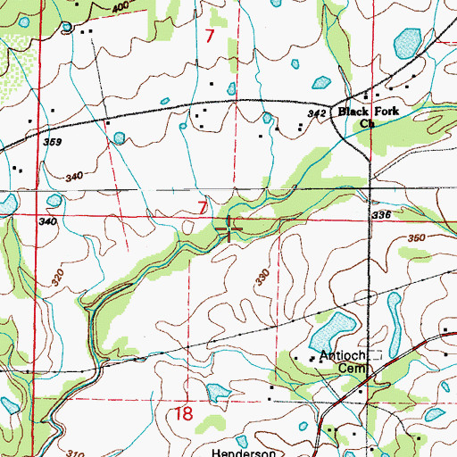 Topographic Map of Tarkington Creek, AR