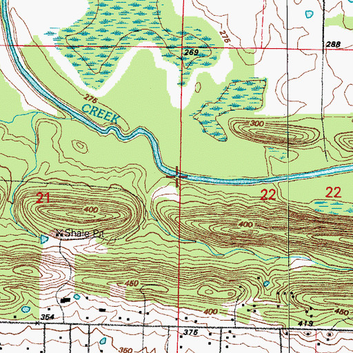 Topographic Map of Terry Bridge (historical), AR