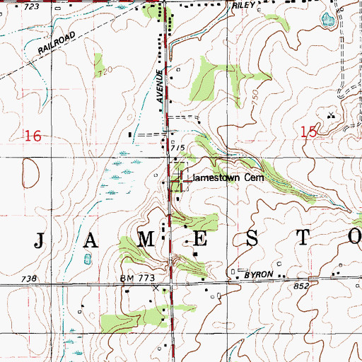 Topographic Map of Jamestown Cemetery, MI